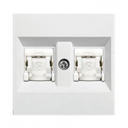 Панель подвійна для RJ12/RJ45 Lumina, біла Панель подвійна для RJ12/RJ45 Lumina, біла